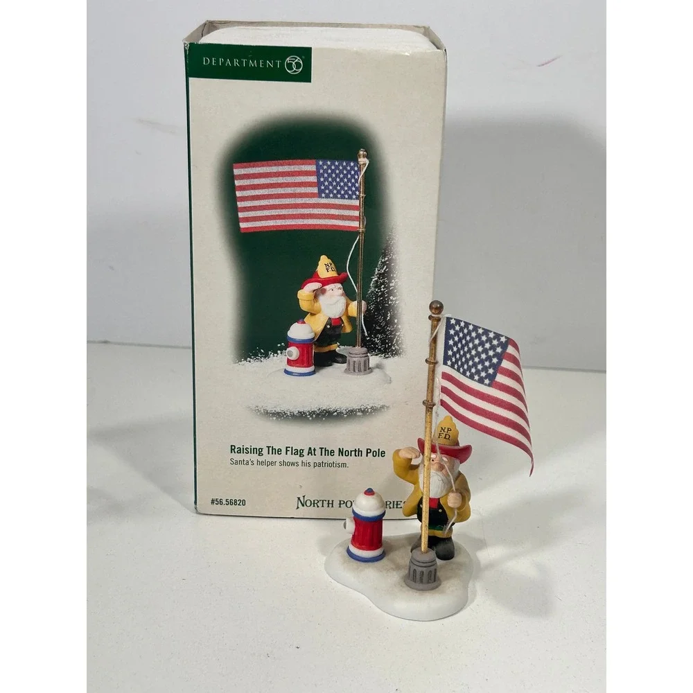 Dept 56 North Pole Series Raising The Flag At The North Pole Figurine 56.56820